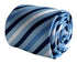 navy, light blue and white  striped  tie